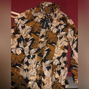 Black and Gold Leaf Print Set